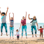 Family having fun at a beach in Phuket